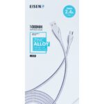 Eisenz 2.4A USB to Lightning Data Cable 1m Zinc Alloy Braided - LS28