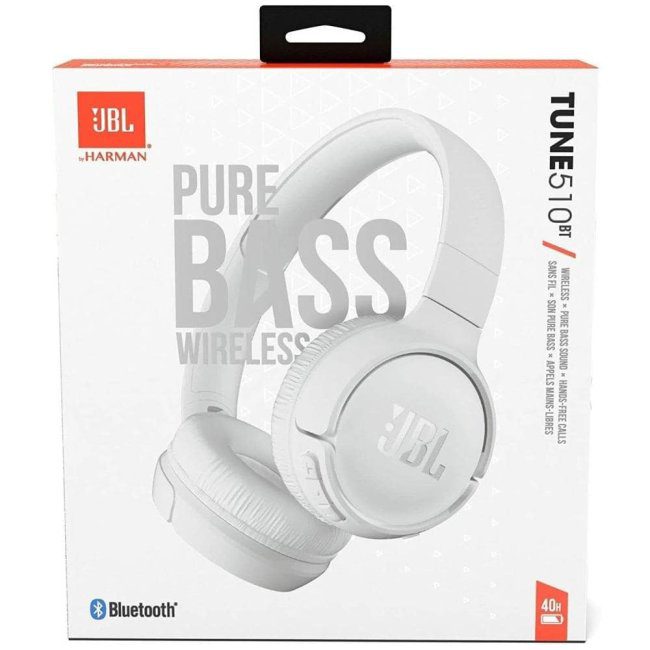 JBL Cuffie Bluetooth T510BT White