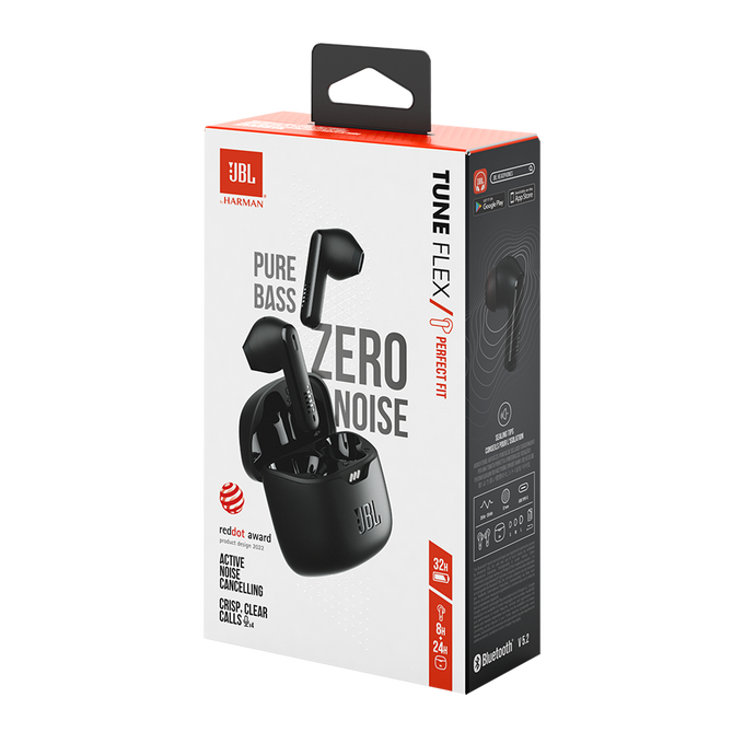 JBL Tune Flex Wireless Bluetooth Earbuds with Noise Cancelling  Black