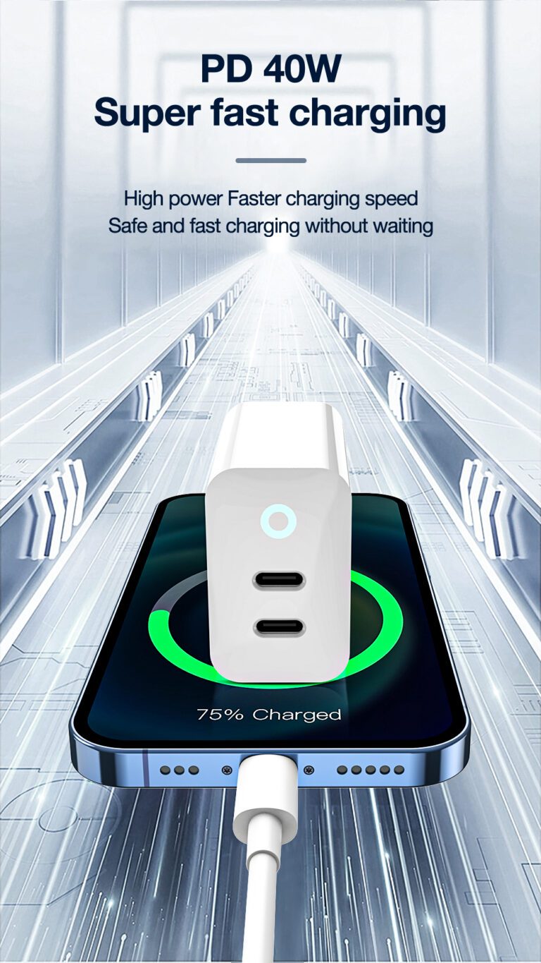 Jellico 40W 2 Port USB C To Lighting  Fast Charger Adapter EU19