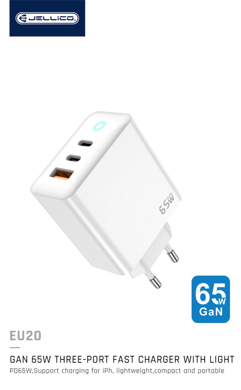 Jellico 65W Fast Charger 3 Port Adapter  EU20