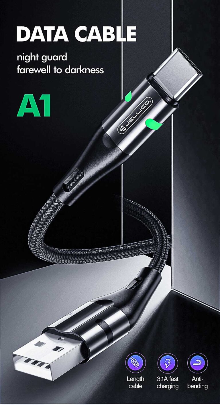 Jellico Usb to Type-C Led Data Cable 3.1A A1
