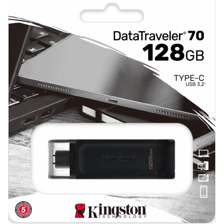 Kingston 128GB USB-C 3.2 Gen 1 DataTraveler 70 - DT70/128GB