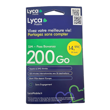 Lyca Mobile Unlimited Prepaid SIM Card with 300GB of Internet Without Subscription