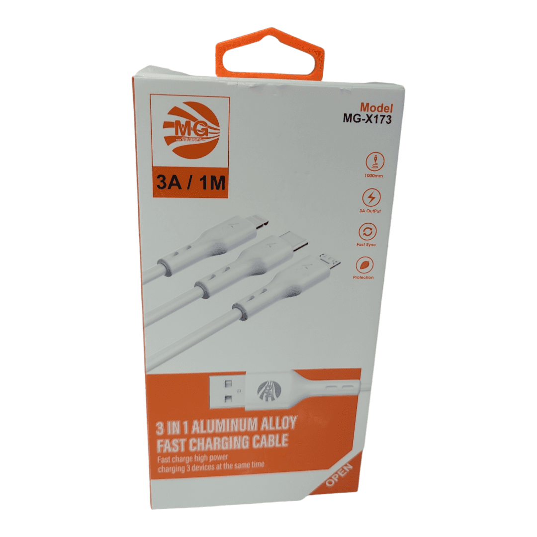 MG 3 IN 1 Fast Charging Cable MG X173 MG 3 IN 1 Fast Charging Cable MG X173