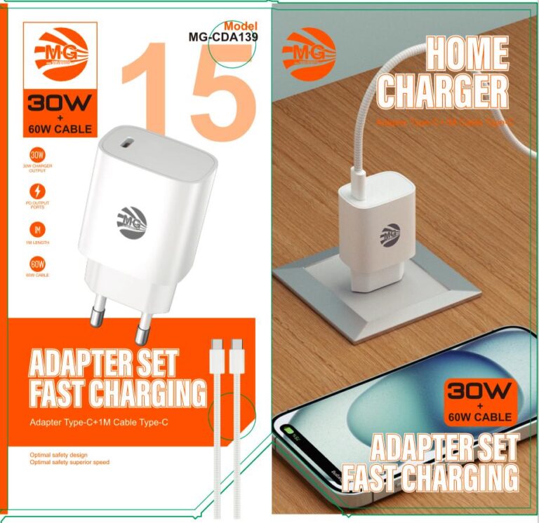 MG CDA139 Chargeur 30W + 60W Type-C vers Type-C