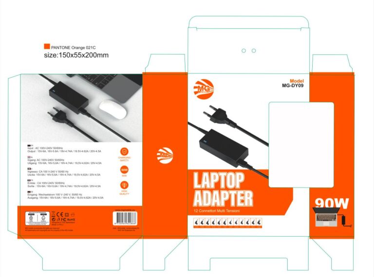 MG – Universal Laptop Adapter  Laptop Charger Laptop Adapter With 12 Connection Heads  90W MGDY09