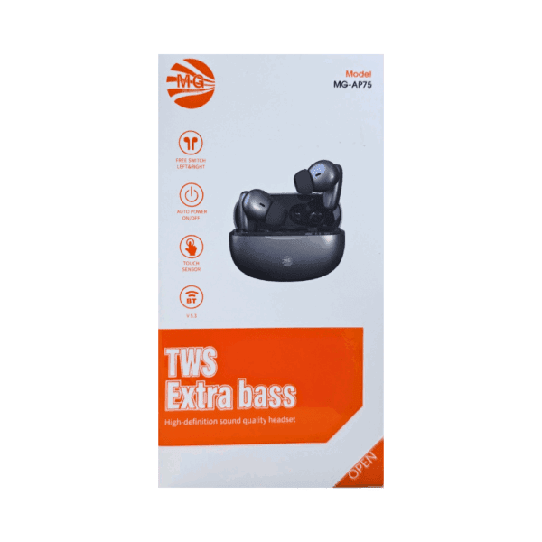 MG – Wireless Earphones AP75 – Wireless Earphones – High Sound Quality – Black MG AP75