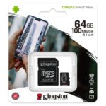 Memory Card Kingston Canvas Select Plus 64 Go - Micro SDHC + Adaptateur SD (Original)