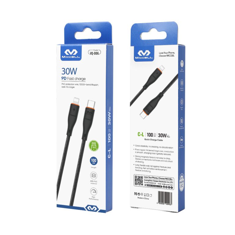 Miccell Type C to Lighting 30w Fast Charge 1M DQ-DO6