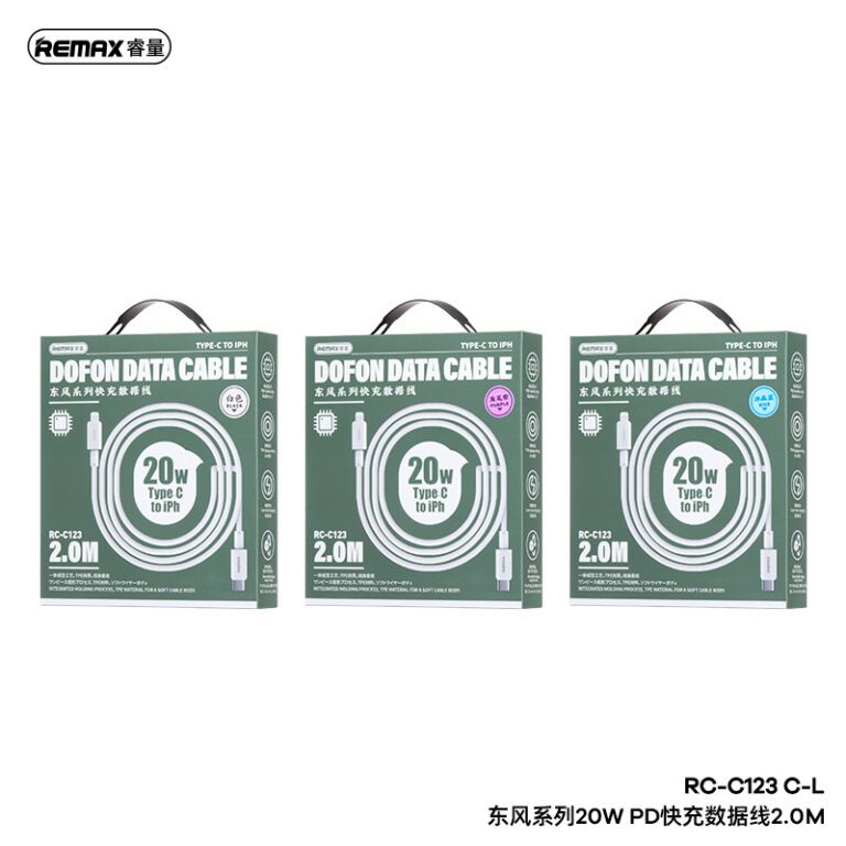 REMAX Dofon Series 20W PD Fast Charging Data Cable 2M RC-C123 C-L White