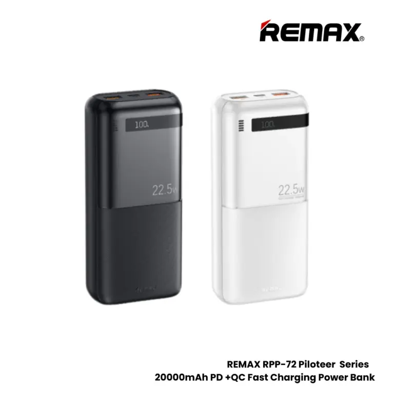 REMAX Piloteer Series 20W+22.5W Fast Charging Power Bank 20000mAh RPP-72 Black