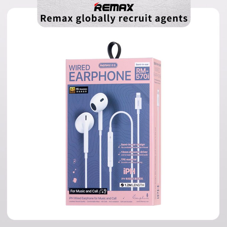 REMAX Wired Earphones Lighting  RM-570 White
