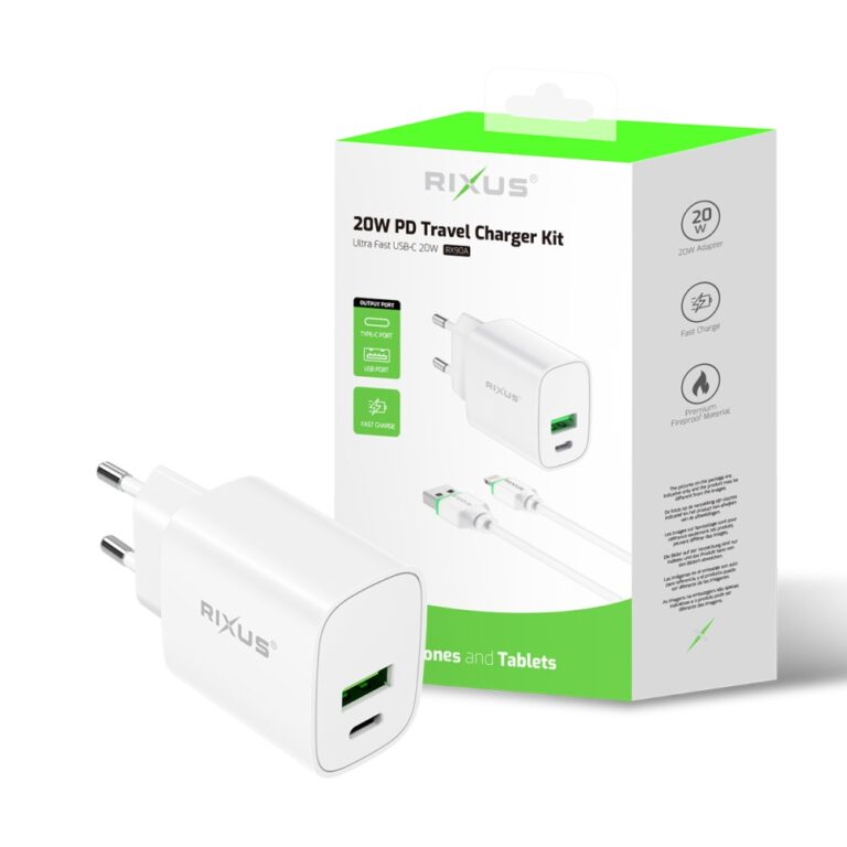 Rixus RX90A Quick Charge PD To Lightning Plus USB Slot 20W