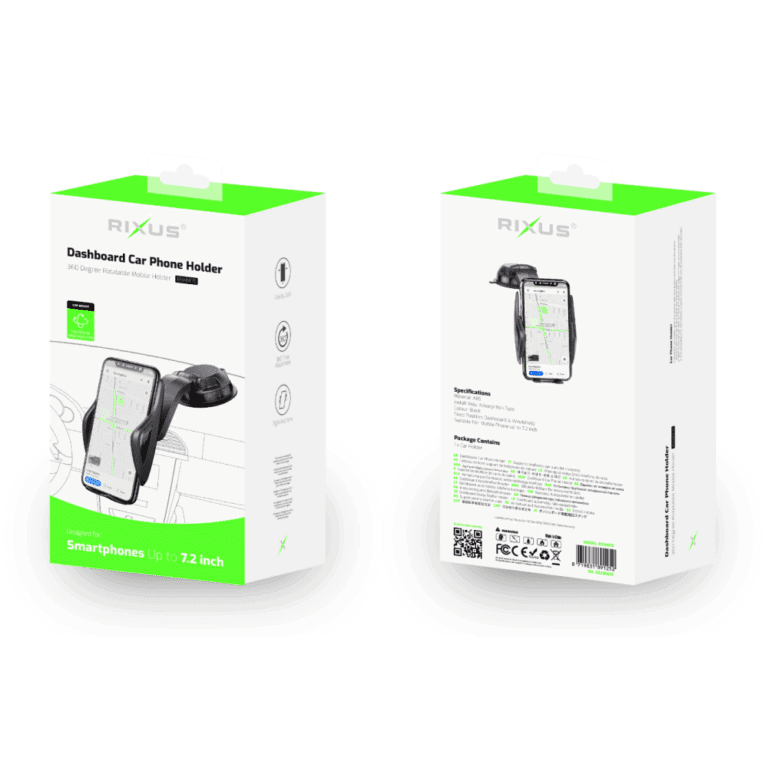 Rixus RXHM15 Adjustable Smartphone Holder With Suction Cup Black