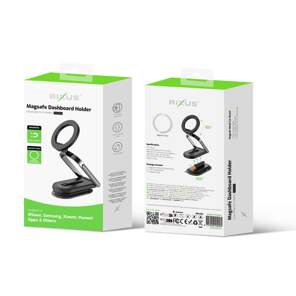 Rixus RXHM94 MagSafe Dashboard Holder Black Rixus RXHM94 MagSafe Dashboard Holder Black