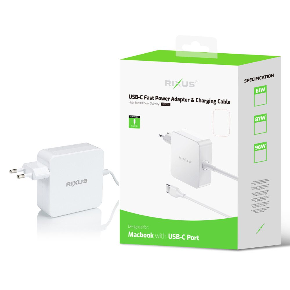 Rixus RXMC96W Charger For Macbook USB C Type Rixus RXMC96W Charger For Macbook USB C Type