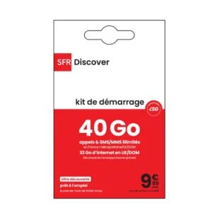 SFR Prepaid SIM Card Unlimited Mobile Connect Card +40 GB Internet No commitment