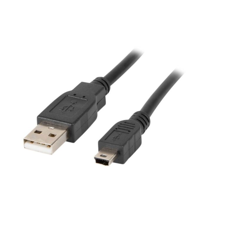USB A TO MINI USB 2.0 CABLE 1MTS BLACK
