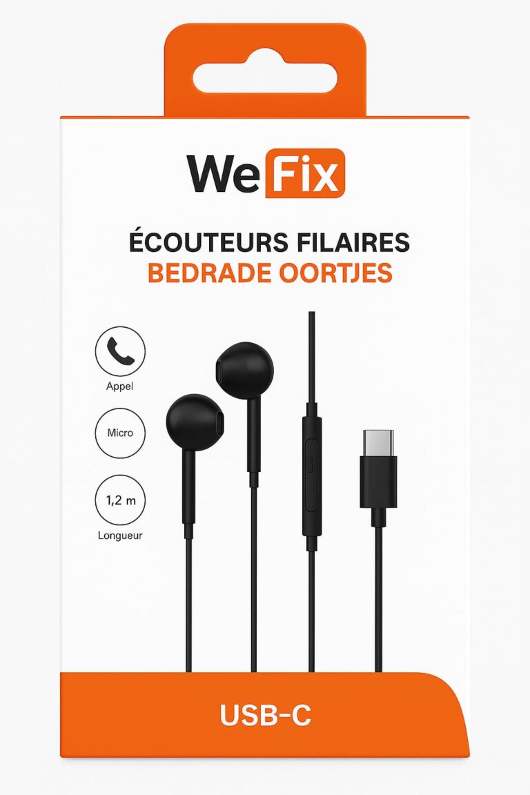 We Fix Ecouters Filaires Black Type C