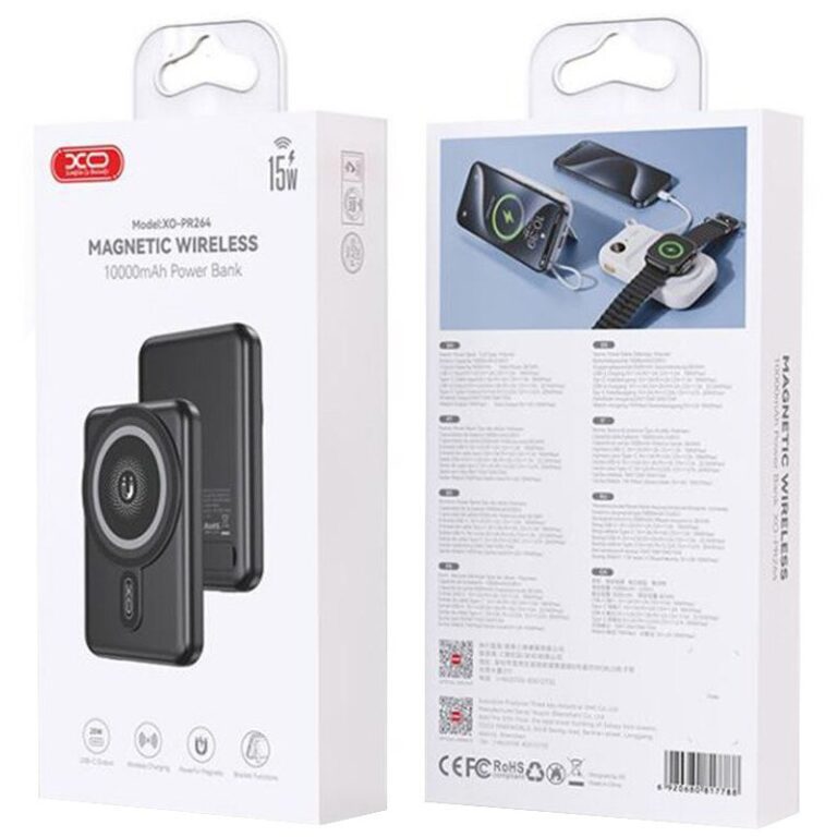 XO Magnectic Wireless 10.000Mah Power Bank PR264 Black